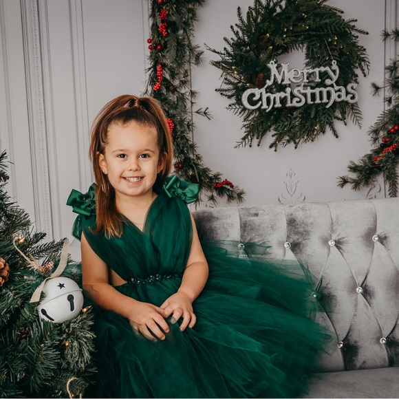 Toddler girl Christmas tulle dress - Picture 4 of 5